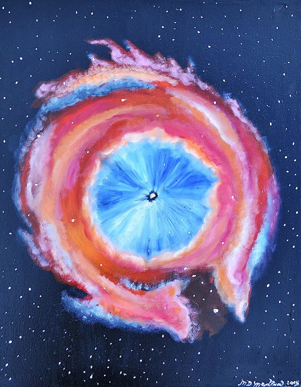 Oil on Canvas Painting of the Ring Nebula.